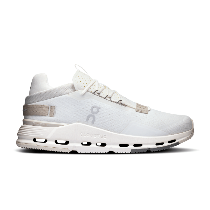 "On Running Cloudnova 2 Ice Sand sneakers by Hype Elixir – stylish, cushioned running shoes offering a blend of comfort and performance in a unique Ice Sand colorway."