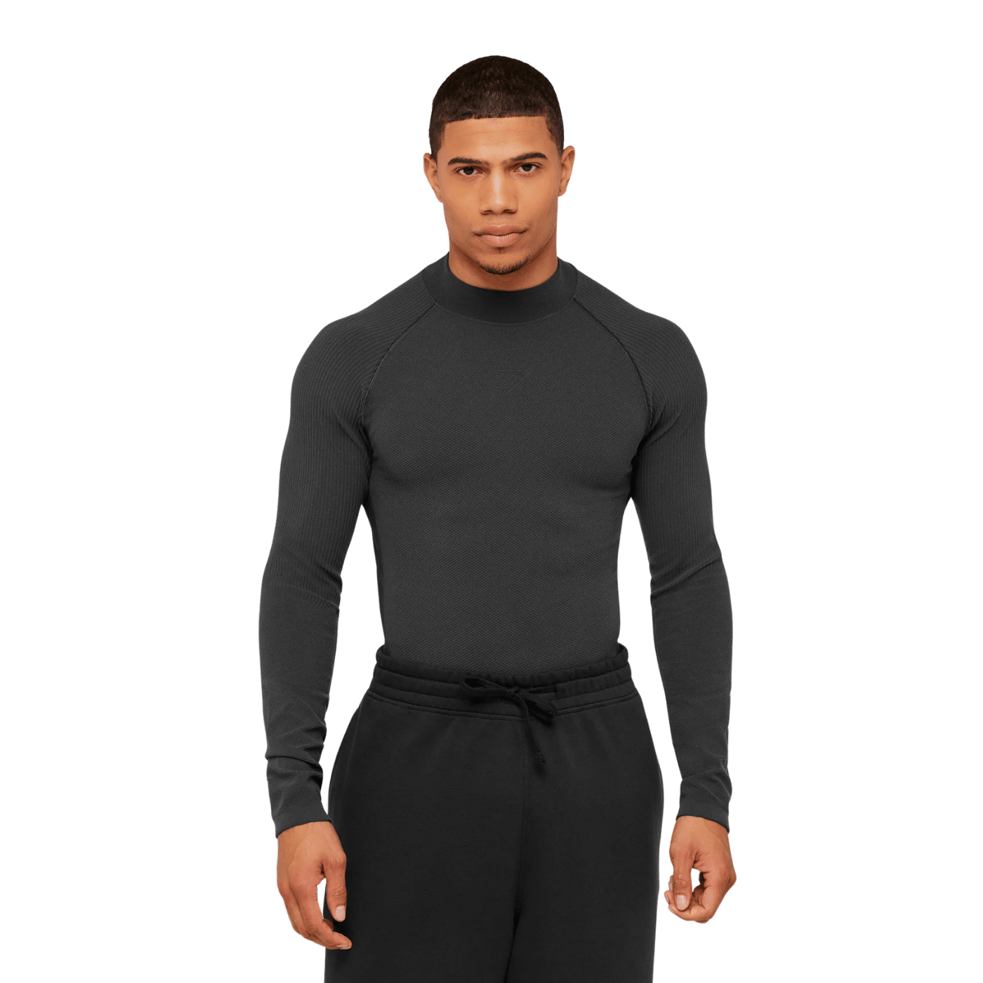 GYMSHARK Physique Long Sleeve T-Shirt muscle fit GS Onyx Grey/GS Black