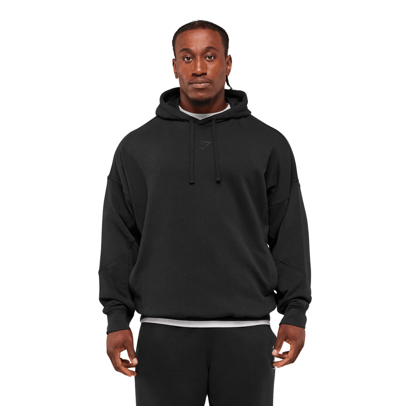 Gymshark Power Hoodie oversized fit Black/Asphalt Grey
