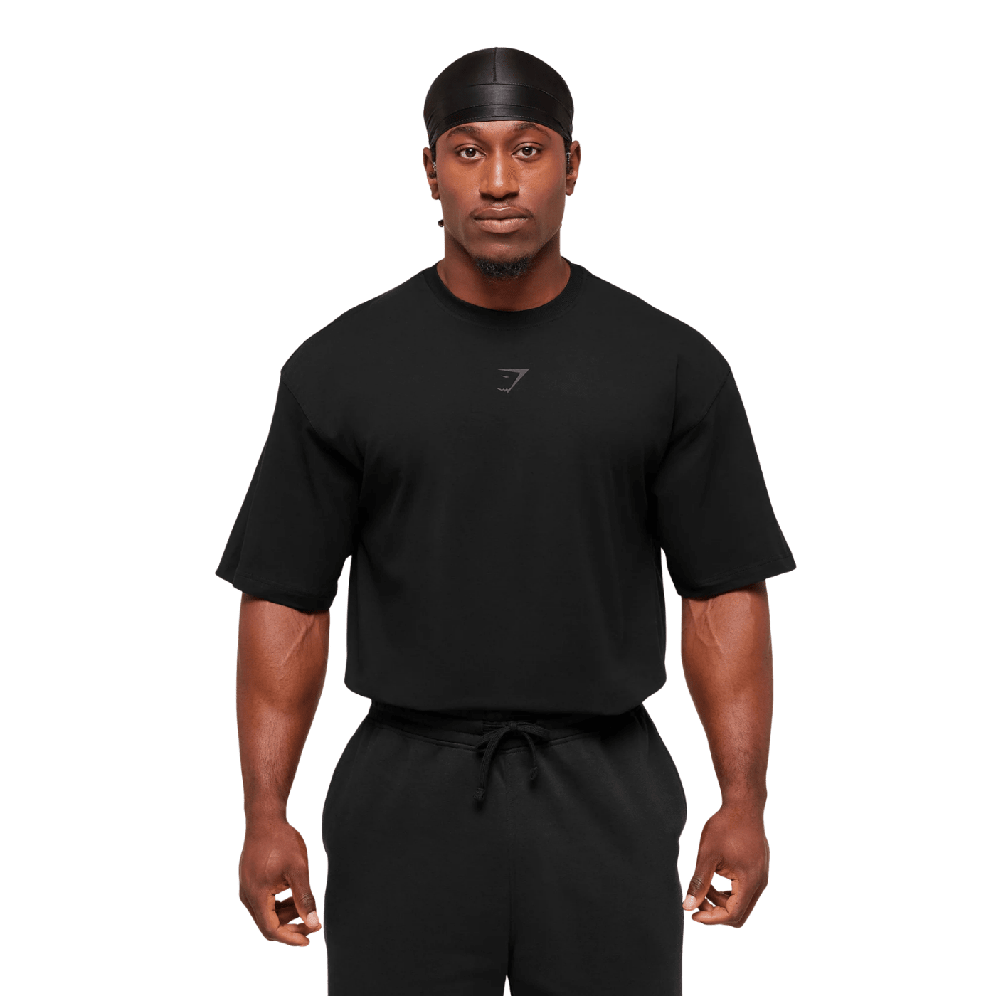 GYMSHARK Power T-Shirt oversized fit Black/Asphalt Grey