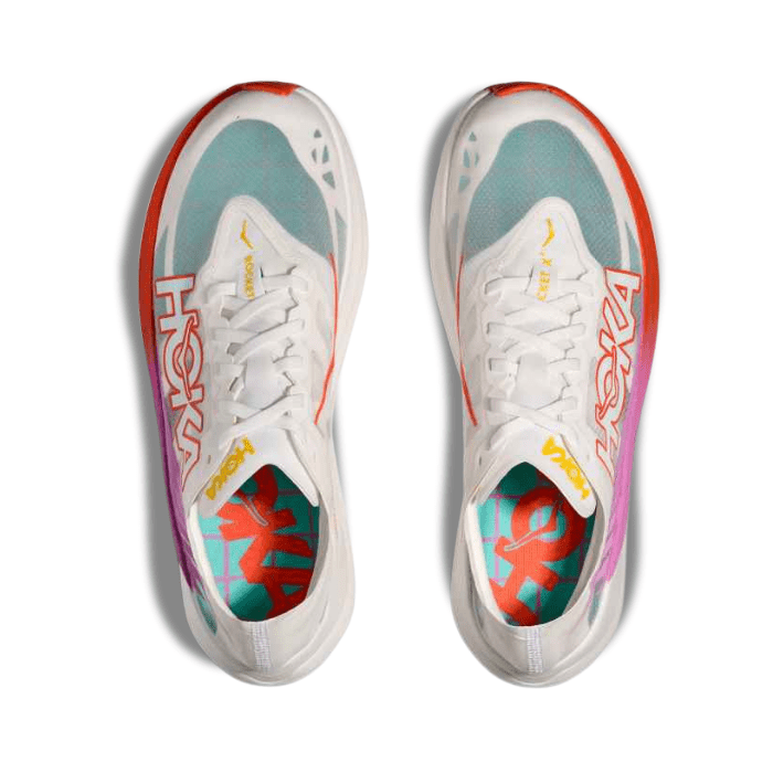Engineered for peak performance, the Hoka Rocket X 2 in Frost Lava powers every stride. Shop on HypeElixir.com today.