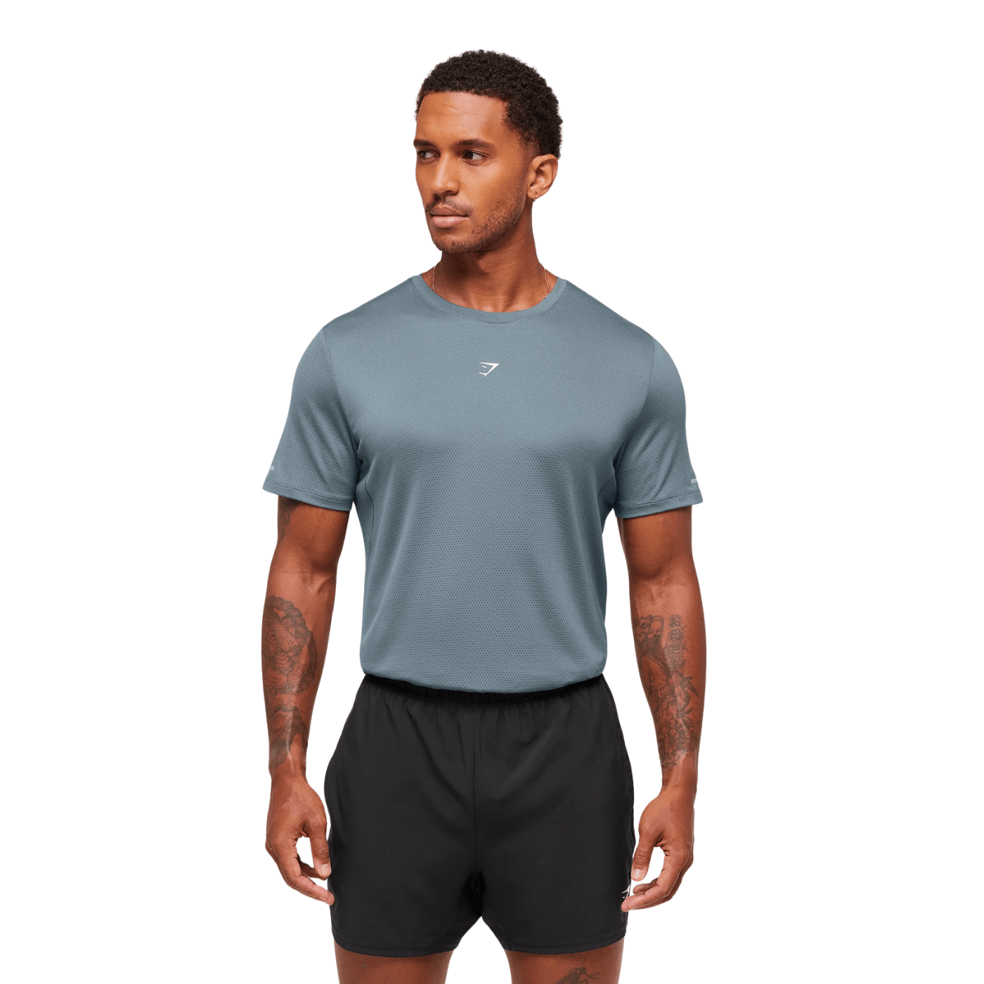 GYMSHARK Running T-Shirt slim fit Iron Blue