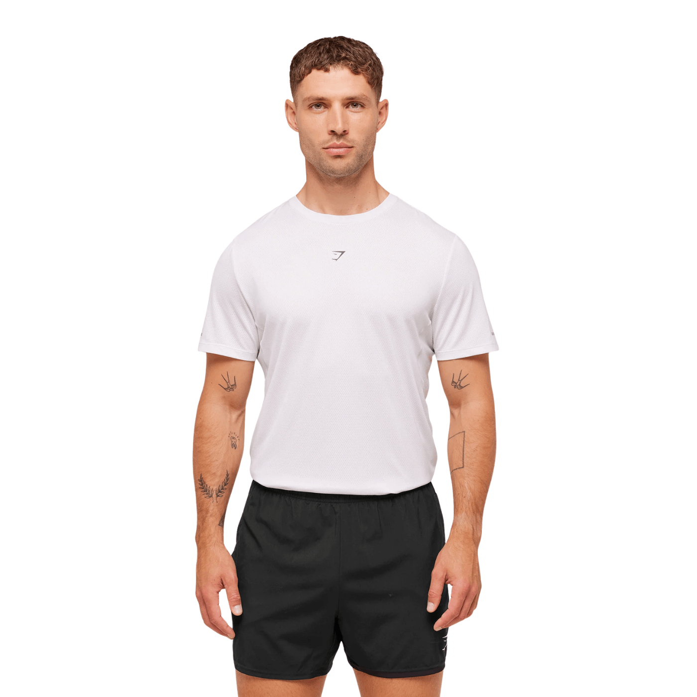 GYMSHARK Running T-Shirt slim fit White