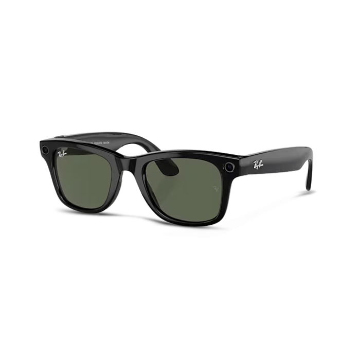 Ray-Ban Meta Wayfarer Shiny black / G-15 Green