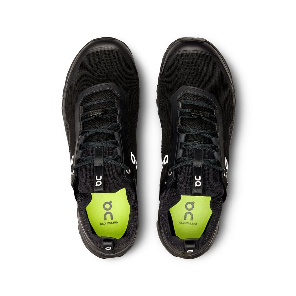 "On Running Cloudultra 2 All Black sneakers by Hype Elixir – durable, high-performance sneakers in an all-black colorway, designed for maximum comfort, support, and rugged endurance on long runs and trails."