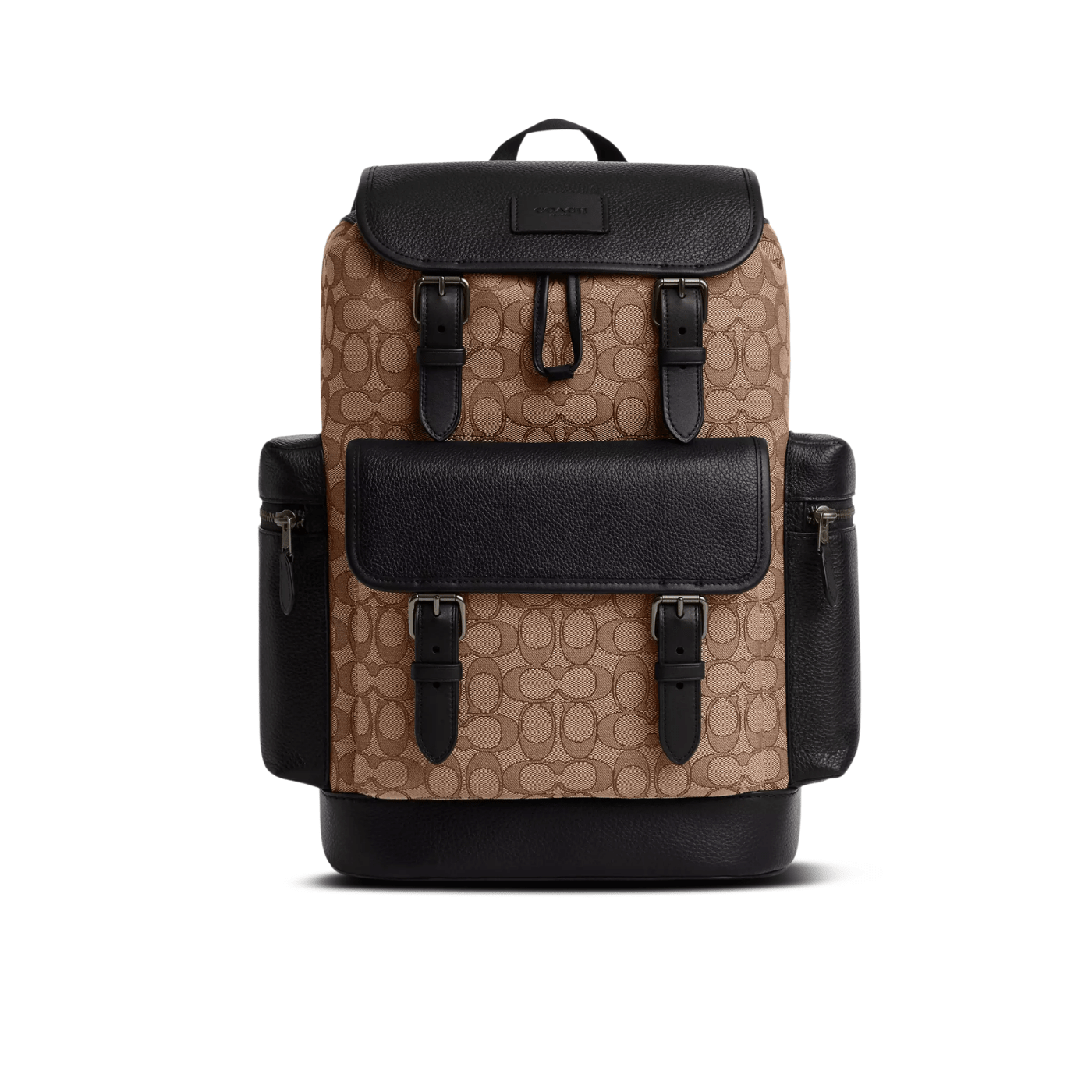 Coach Sprint Backpack signature jacquard/Gunmetal/Tan/Black