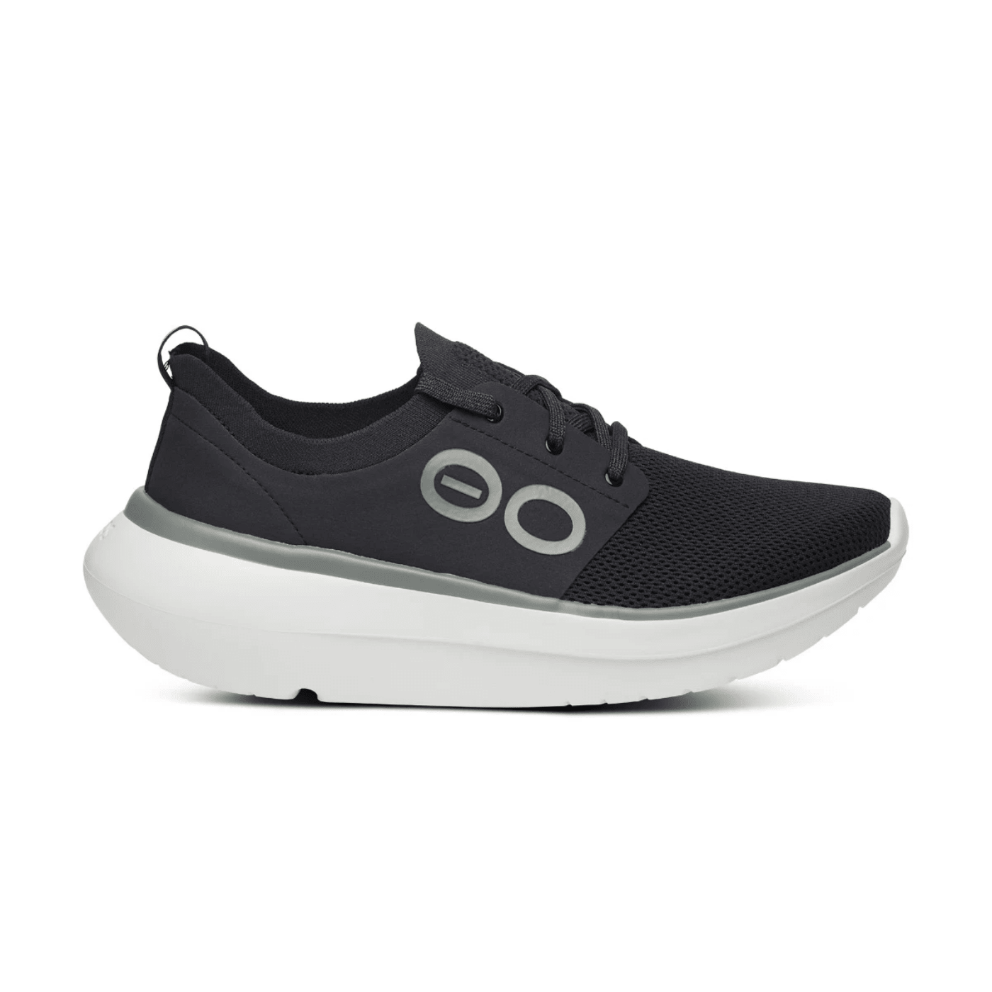 Oofos Stride Lace-Up Shoe White & Black