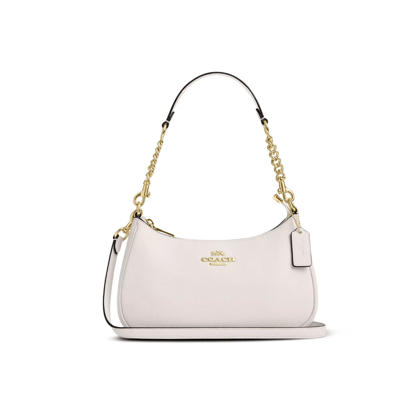 Coach Teri Shoulder Bag pebbled leather/Gold/Chalk
