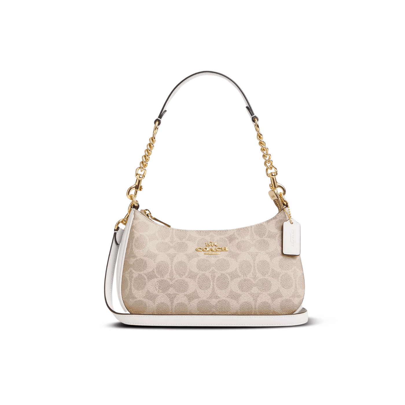 Coach Teri Shoulder Bag signature canvas/Gold/Sand/Chalk