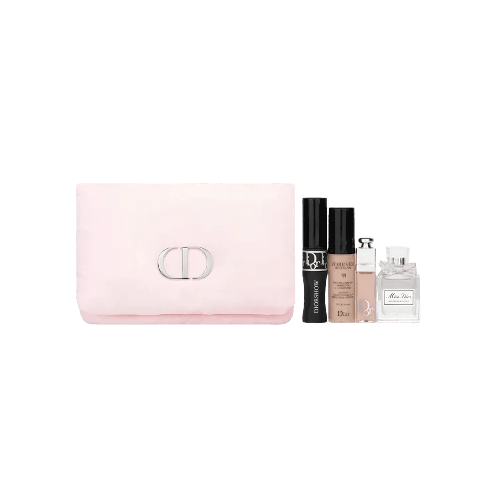 Dior Blooming Bouquet Pouch Set (EDT 0.2 fl oz (5 ml), Lip Maximizer, Foundation, Mascara)