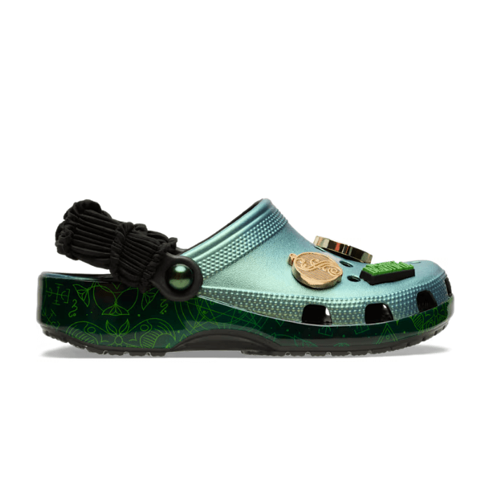 "Crocs Wicked Elphaba Classic Clog by Hype Elixir – a bold, themed clog inspired by the iconic character, offering comfort, style, and a touch of wicked charm."
