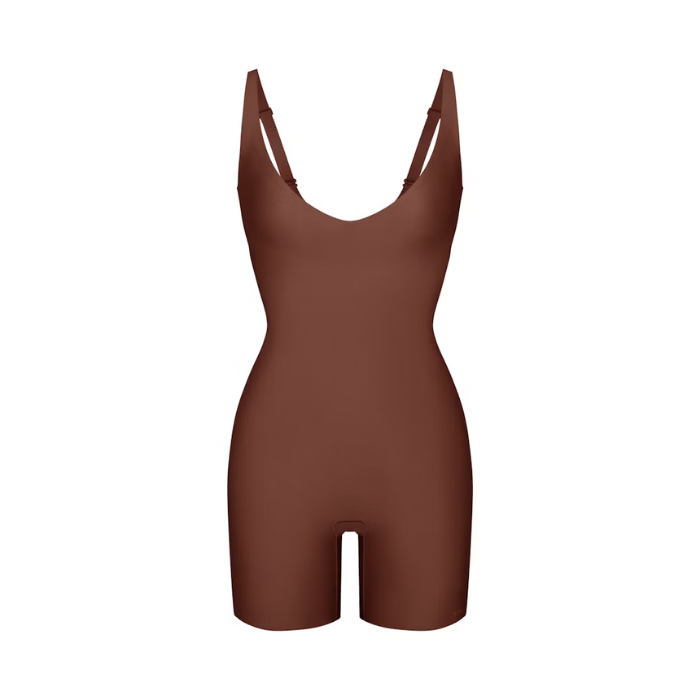 Skims Body Core Sculpt Plunge Mid Thigh Bodysuit Jasper