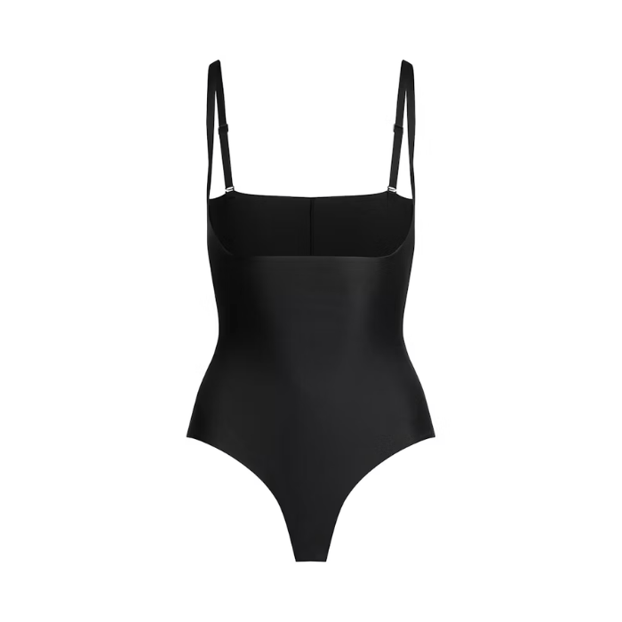 Skims Body Core Sculpt Open Bust Thong Bodysuit Onyx