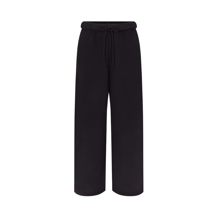 Skims Cotton Fleece Classic Straight Leg Pant Onyx