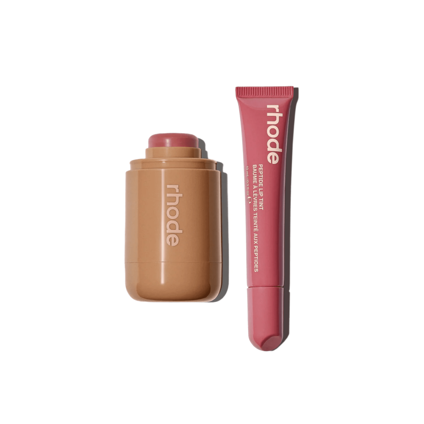 Rhode the duos Pocket Blush + Peptide Lip Tint- tan line + salty tan