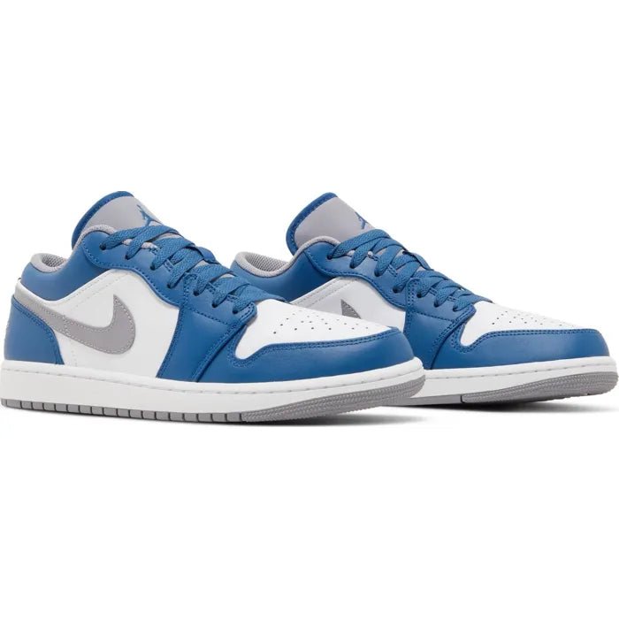 Air Jordan 1 Low 'True Blue Cement' | Nike Air Jordan original shoes | Shop now on Hype Elixir