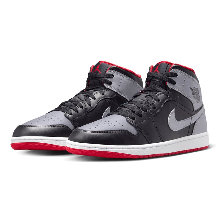 AIR JORDAN 1 MID 'BLACK/CEMENT GREY-FIRE RED-WHITE - HYPE ELIXIR one stop destination for authentic hype sneakers