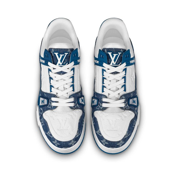 Louis Vuitton LV Trainer Monogram Denim White Blue - Shop Authentic Luxury Louis Vuitton on HYPE ELIXIR