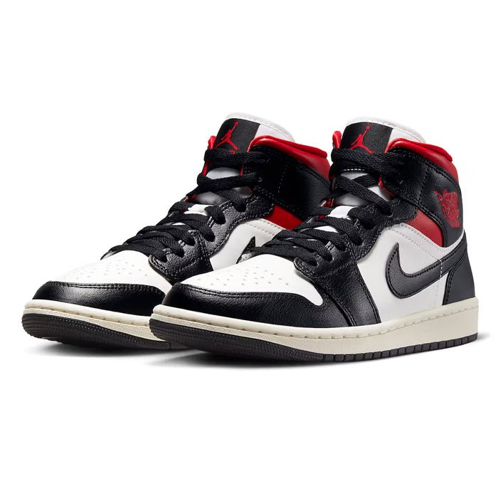 Wmns Air Jordan 1 Mid 'Black Sail Gym Red' - HYPE ELIXIR - Shop authentic air jordan shoes